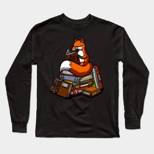 Fox Reading Book Long Sleeve T-Shirt